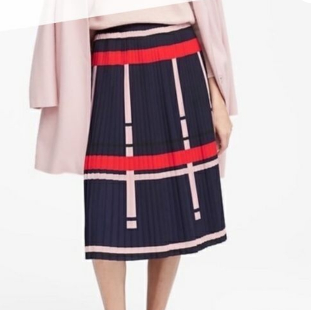 Banana Republic Colour Block Pleated Midi Skirt
